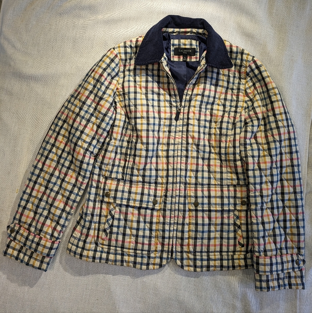 Talbots Petites Quilted Plaid Jacket